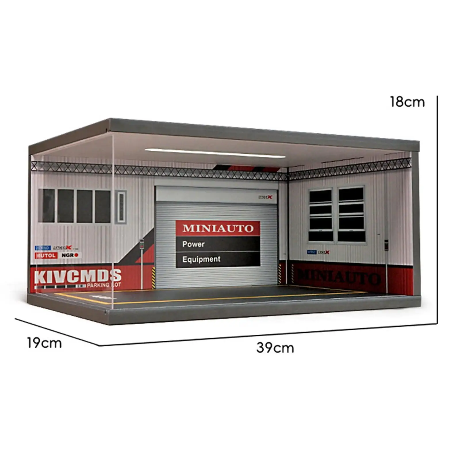وقوف السيارات المرآب ديوراما محاكاة نموذج سيارة صندوق تخزين مجموعة 1/18