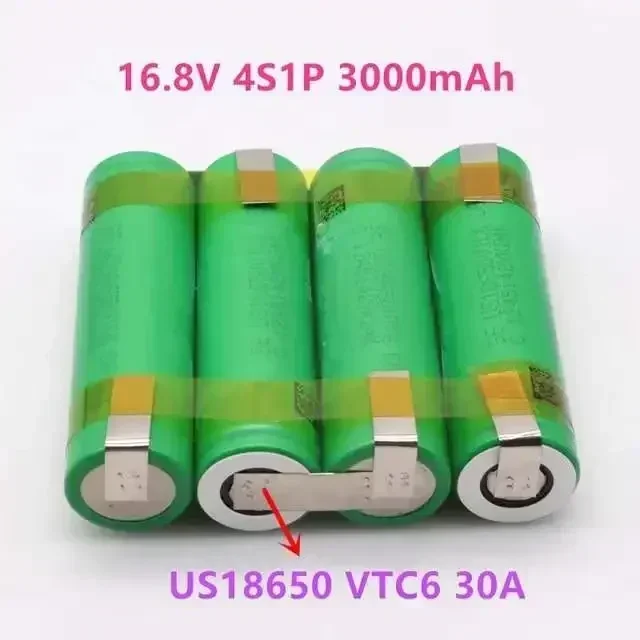 12V 18650 VTC6 battery 3000mAh 30amps for 12.6v screwdriver battery weld soldering strip 3S1P 12.6v battery pack (customize)