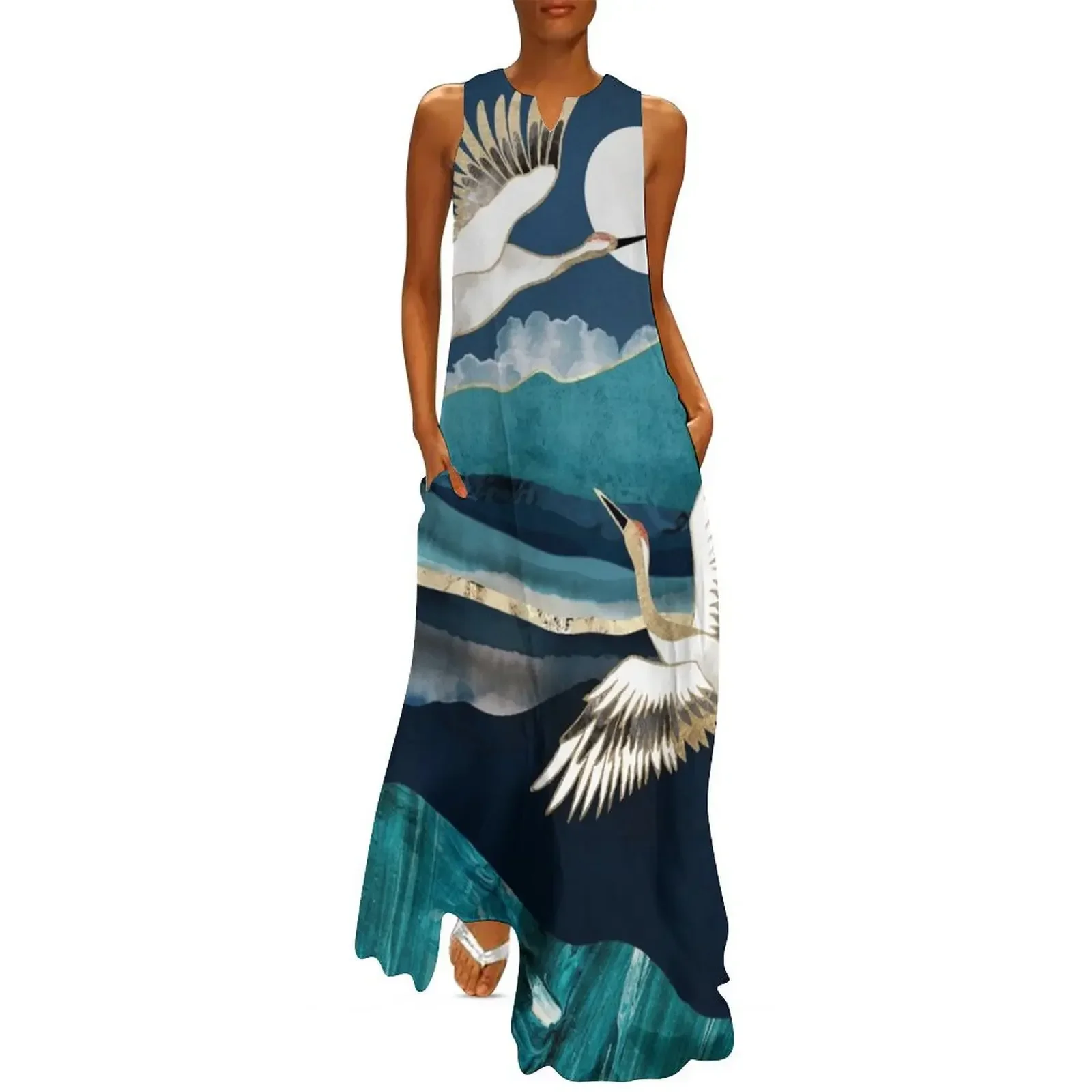 

Midnight Cranes Long Dress wedding dresses for woman beach outfits for women women long dresses Dress