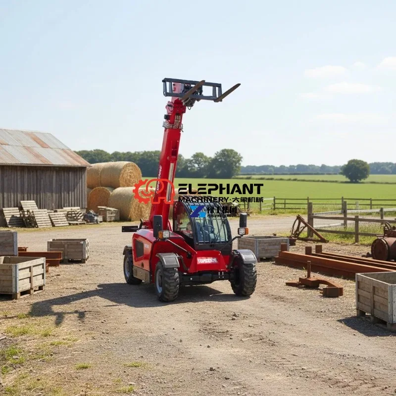 6m Hydraulic Boom Telehandler Forklift Telescopic Lift with Cabin Heavy Load Material Handling Agriculture Construction