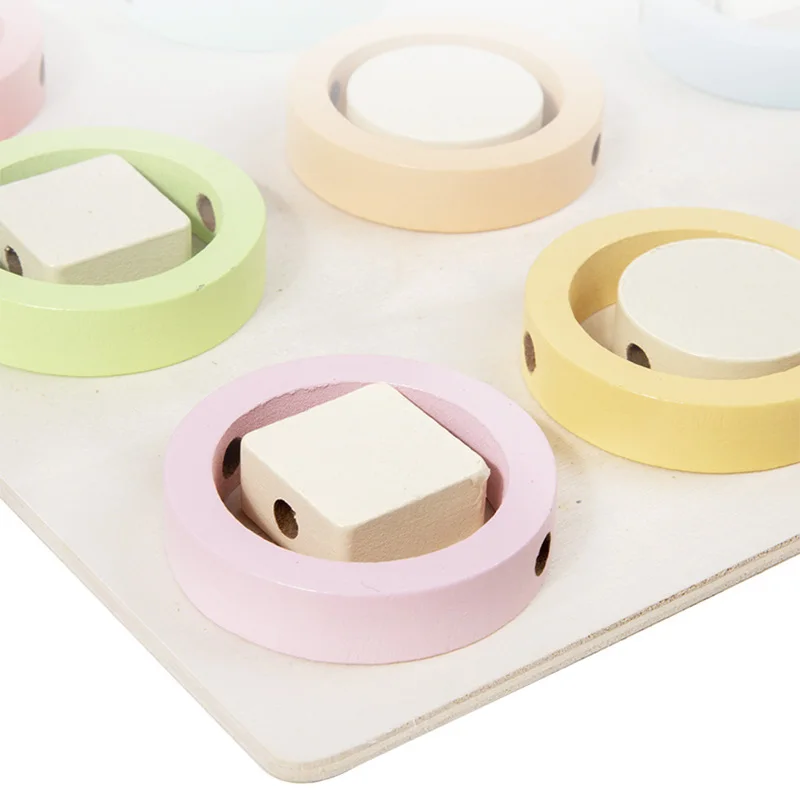 เกมโต๊ะร้อยเชือกไม้เสริมพัฒนาการด้านสีและรูปทรงสำหรับเด็ก ของเล่นเสริมทักษะการเรียนรู้สำหรับเด็กเล็ก