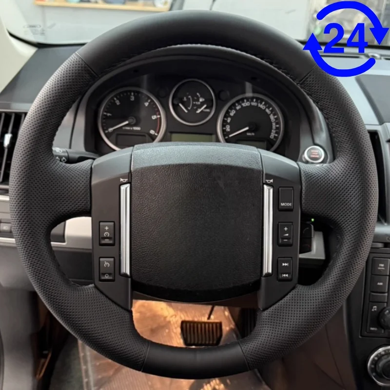 

Hand-stitched Steering Wheel Cover Made Of Anti-slip Genuine Leather For Land Rover Freelander 2 2007 2008 2009 2010 2011 2012