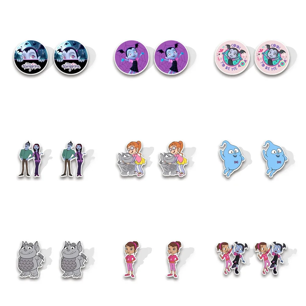 Cartoon Girl Hot Sale Colorful Jewelry Acrylic Character Earring Stud Clay Funny Variform Resin For Woman Trendy Earring