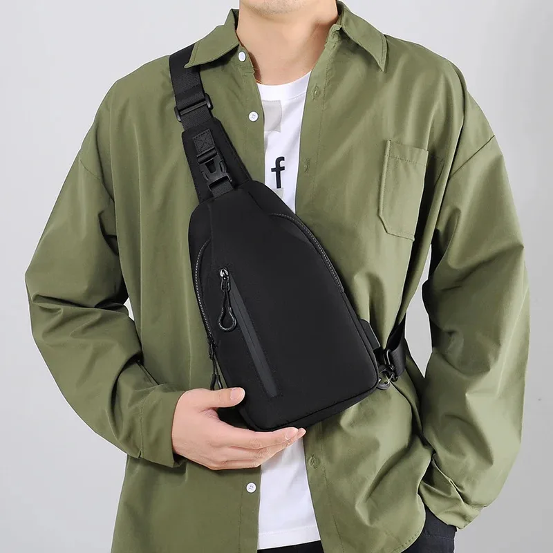 

Men Wear-resistant Chest Bag Solid Street New Messenger Bag Men Sports Large Capacity Diagonal Crossbody﻿Bag