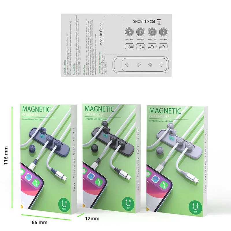 Desktop Storage Cable Winder Data Cables Hub Car Console Cables Fixer Magnetic Absorption Cable Organizer