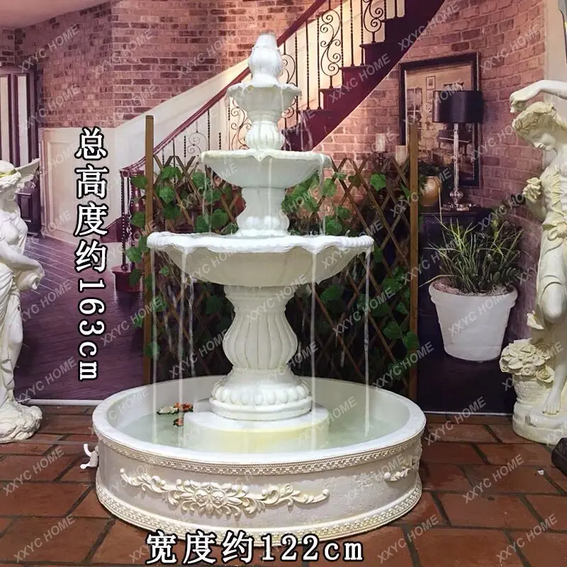

L -style Flowing Water Fountain Flower Pot Shape Villa Courtyard Real Estate Square Decoration Sculpture Ornament
