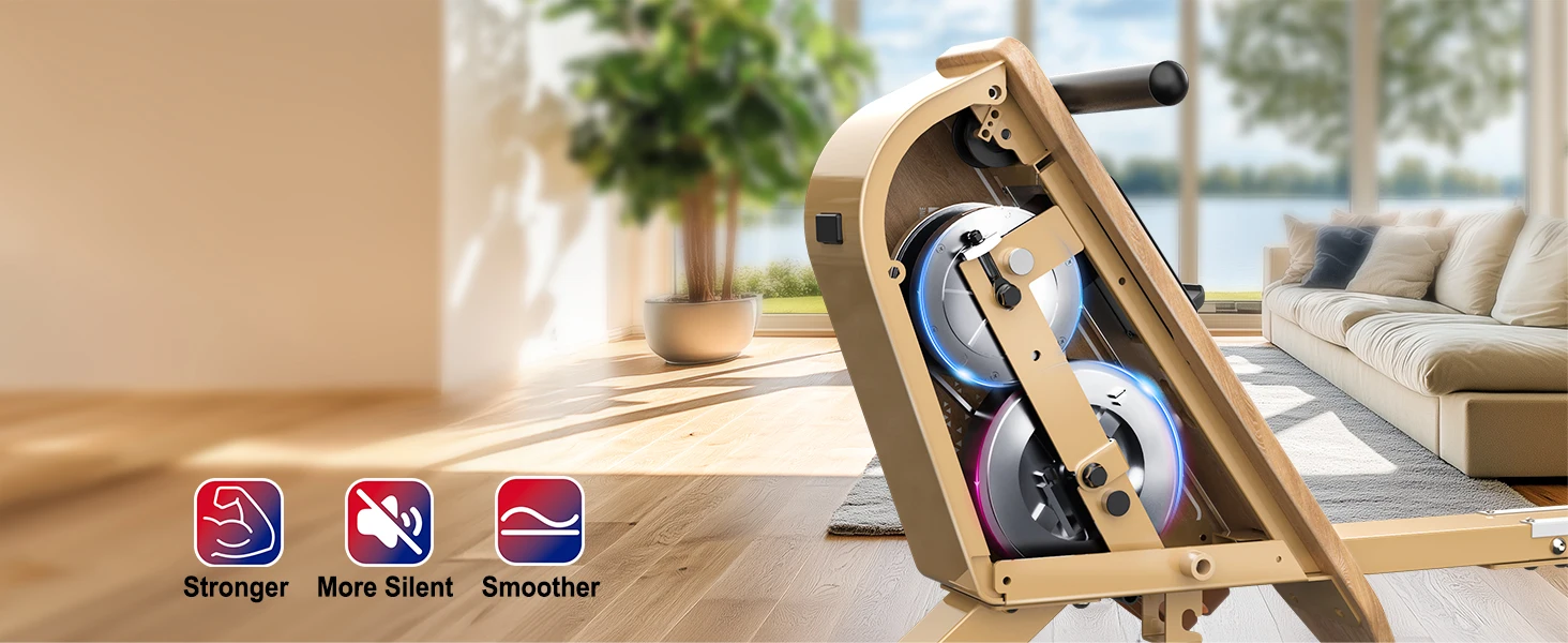 Faltbarer Magnetischer Rudertrainer mit Bluetooth-Monitor, 16 Stufen, 150kg Belastbarkeit, Vertikale Aufbewahrung – Detail 3