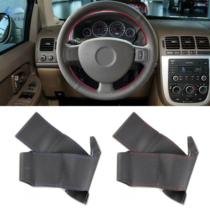 For Buick GL8 2006 2007 2008 2009 2010 2011 2012 2013 2014 Car Interior Steering Wheel Cover Perforated Leather Protective Trim