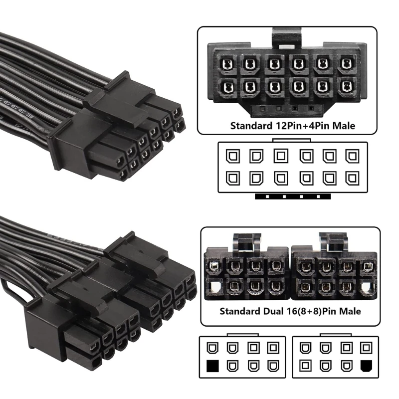 RTX40 시리즈용 2x 8핀 수-12VHPWR PCIE5.0 16핀 ATX3.0 전원 공급 코드