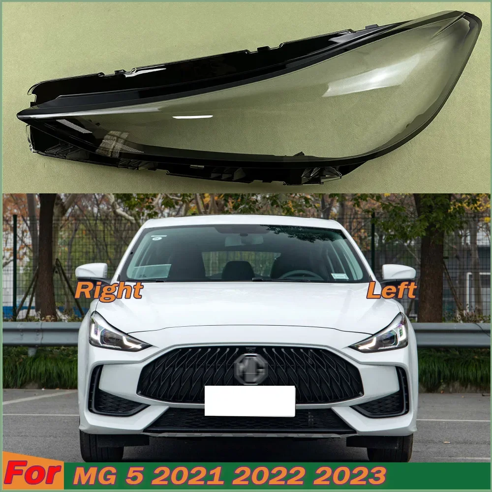 

For MG 5 2021 2022 2023 Headlamp Lamp Shell Transparent Mask Car Headlight Cover Lens Plexiglass Replace Original Lampshade