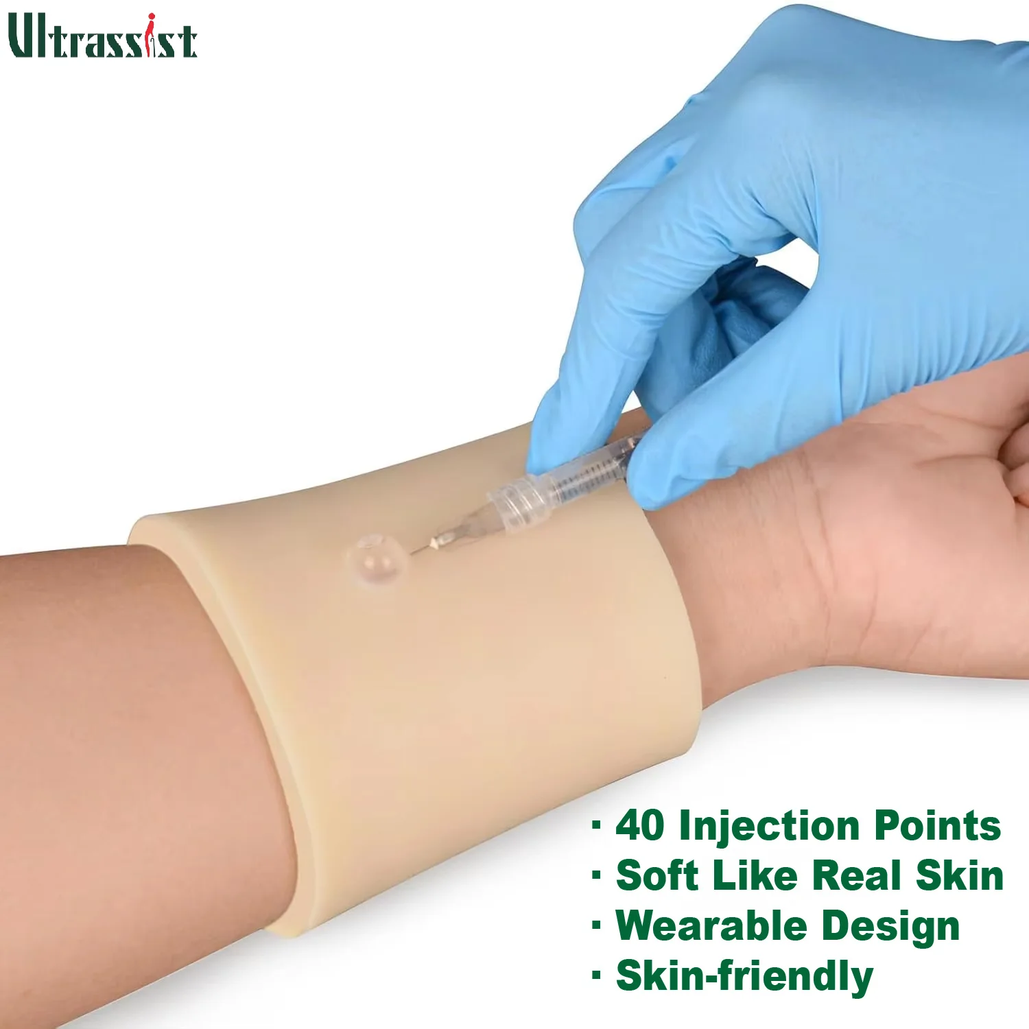 Ultrassist Injection Training Pad Intradermal Wearable 40 Point Silicone Skin Practice Model for Nursing Students Medical Teach