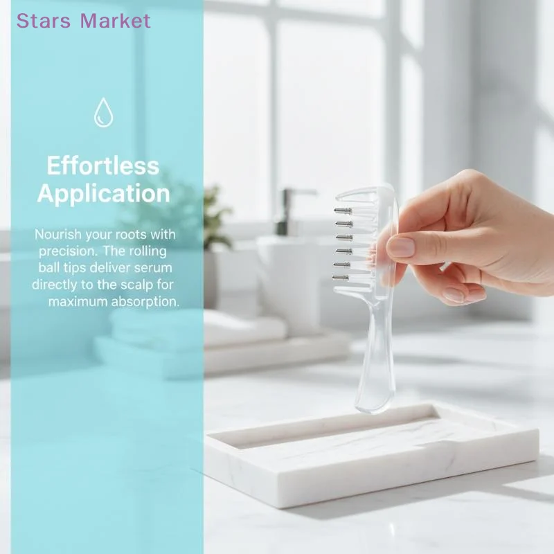 Scalp Liquid Applicator Comb Precise Dispensing Anti Hair Snagging Scalp Massage For Daily Care Hair Growth Home Travel