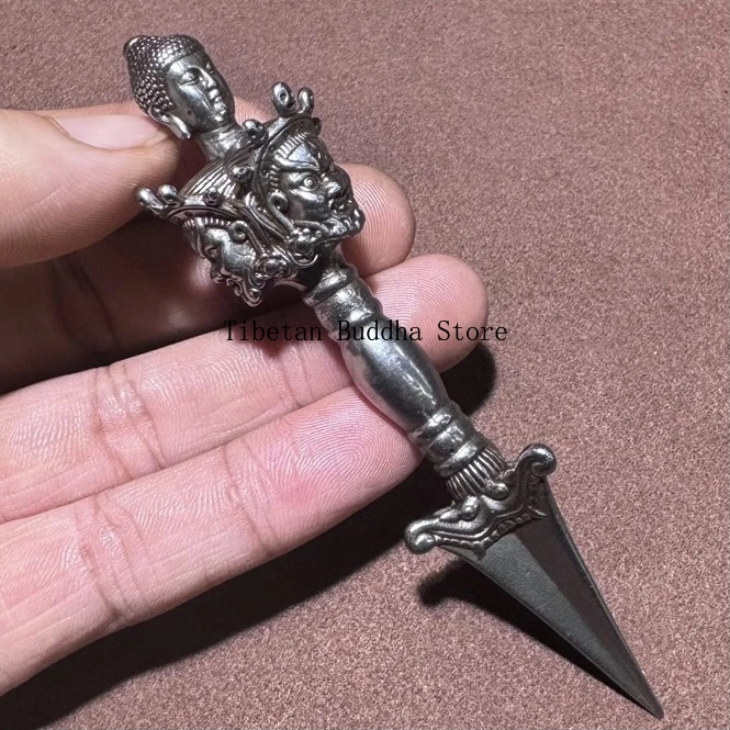 Тибет Холодный Железный Пекин Школьный Филиал Ваджра Пестик Орнамент Тибетский Тианти Тантра Дхарма Артефакт Мужской Руль Ремесла