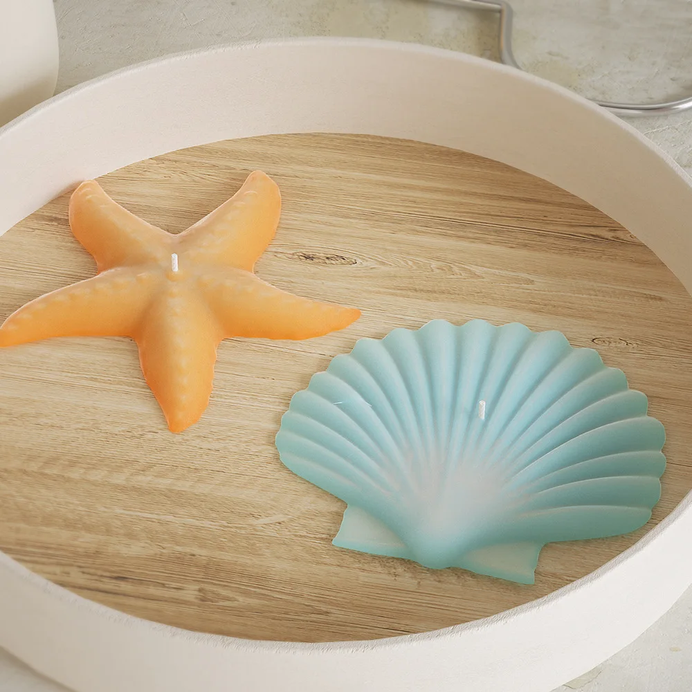 Starfish Shell Silicone Candle Mold Ocean Marine Seashell Candlestick Resin Casting Mold Epoxy Clay Decoration Making Tool