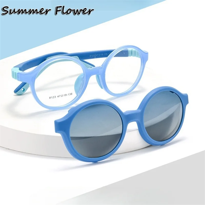 

Kids Sunglasses Optical Glasses Children Eyewear TR90 Rubber Fashion Ultra Light Flexible Clip on Spectacle Frame Magnetic