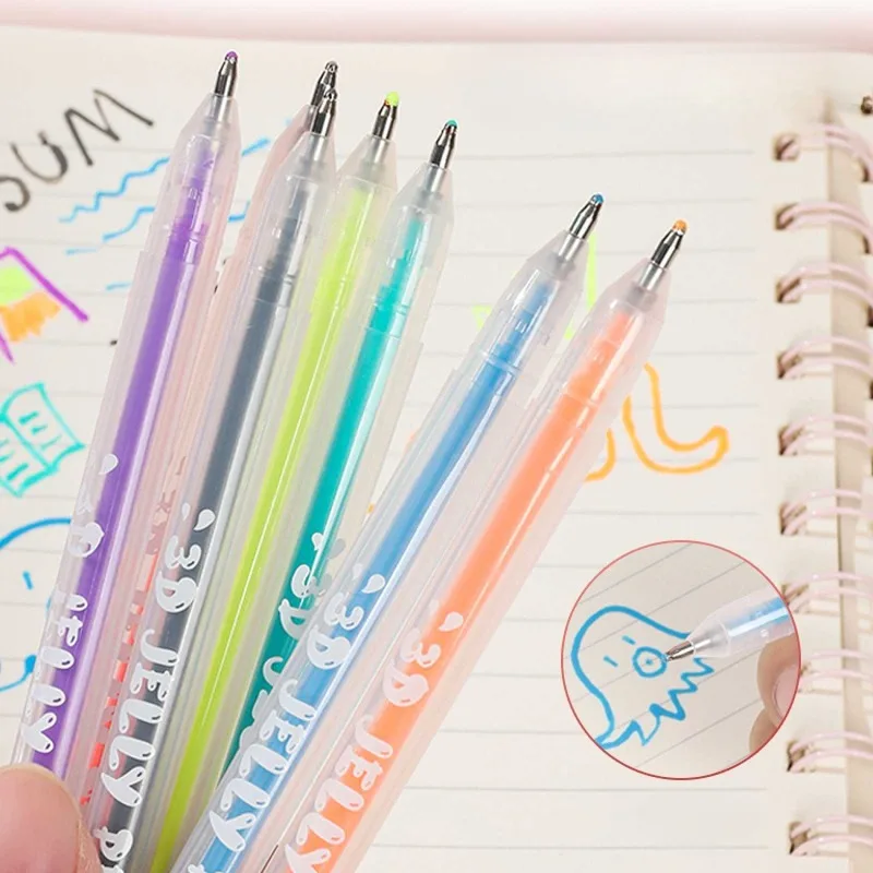 

3D желейная ручка, цветная новогодняя ручка для студентов, граффити для карточек, аккаунт ручной работы, рождественские канцелярские принадлежности своими руками, маркер, письменные принадлежности