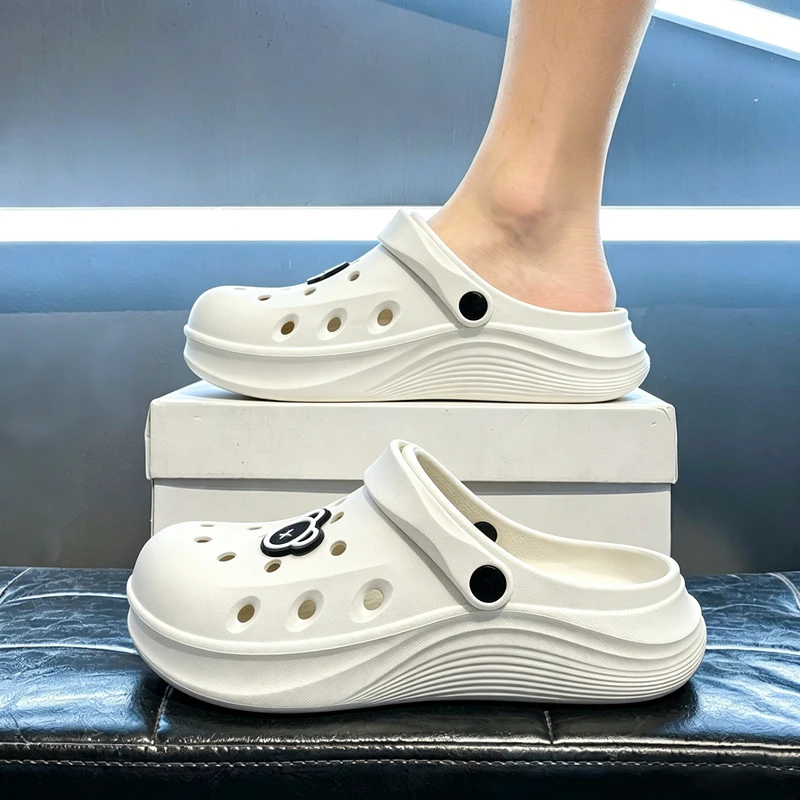 

Trendy Oversize Cowhide Slides Soft Sole Breathable Non Slip Lightweight Casual Beach Outdoor Home Footwear
