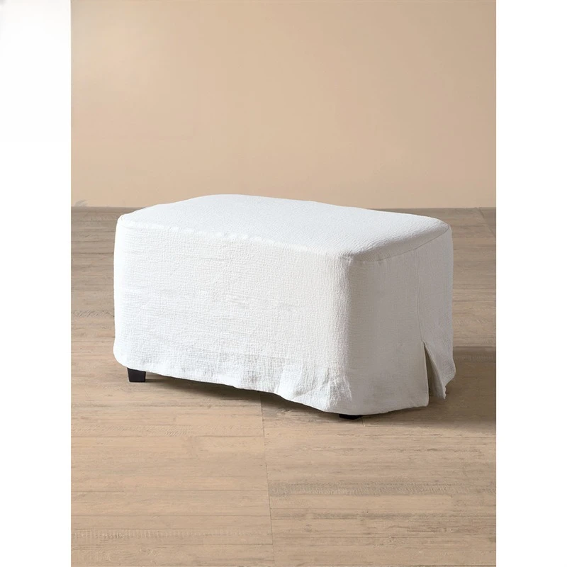 

Nordic retro washed cotton and linen fabric sofa pedal, wabi sand wind B & B