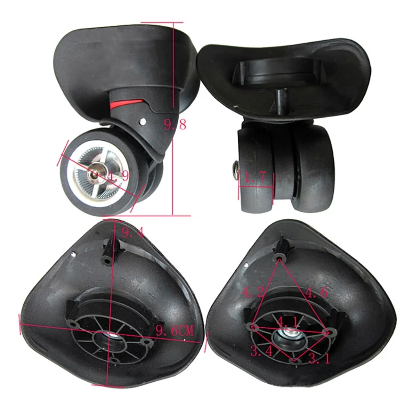 2pcs/pair Rubber Swivel Wheels 360 Degree Rotation Suitcase Replacement Casters Parts Drop Shipping