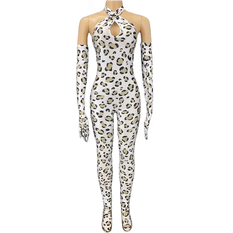 

Rhinestone New Sexy Jumpsuit Gloves Costume Party Female Singer Stage Nightclub Birthday Performance Wear Outfit