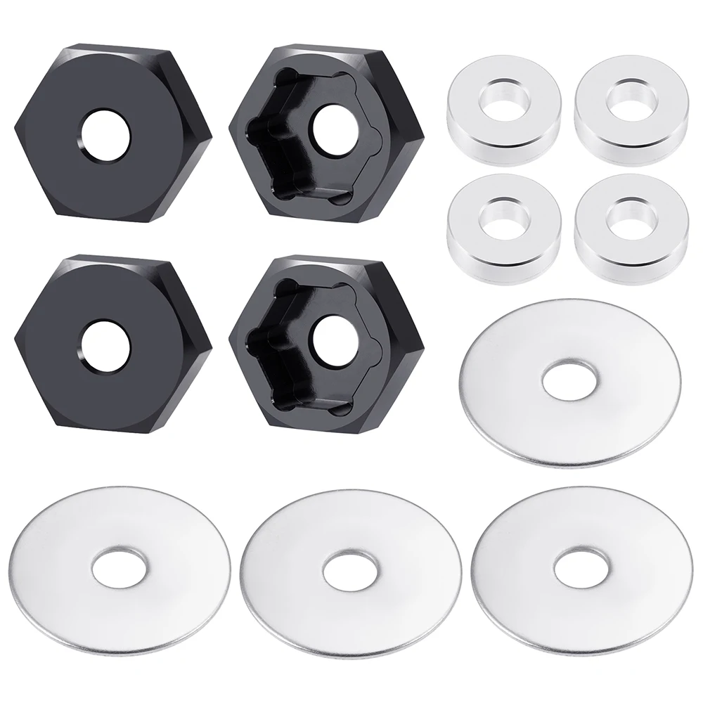 TRINOOD Aluminum Alloy Wheel Hex Adapter 12mm to 17mm Drive Hub Combiner for 1/8 1/10 RC Car Buggy Truck Upgrade Parts