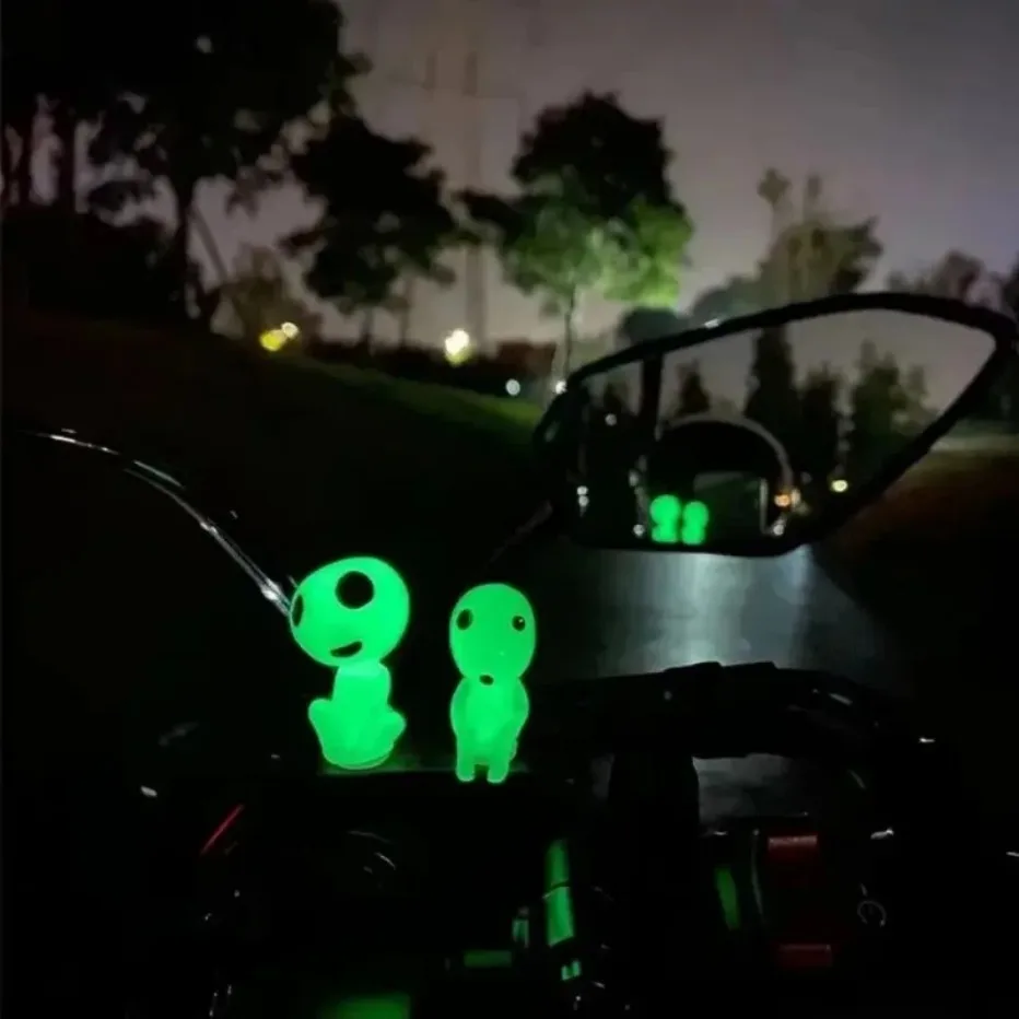 10Pcs Luminous Elves Mini Figures Fish Tank Decor Kodama Glow in the Dark Figures Garden Micro Flower Potted Landscape Ornament