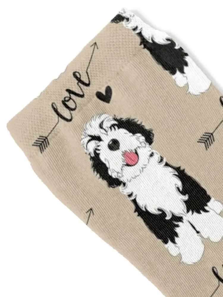 LOVE Black and White Bernedoodle Socks heated christmas gifts Socks Men's Women's