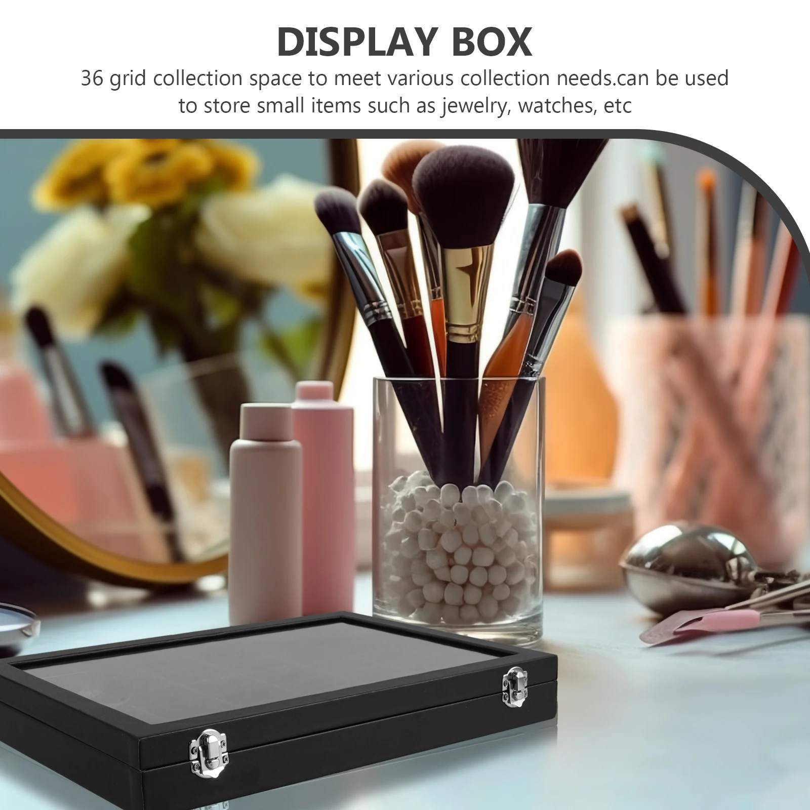 

36 Grids Box Ample Storage For Jewelry Watches Case Small Items Rock Displaying Cases Display Case Rock Display Boxes
