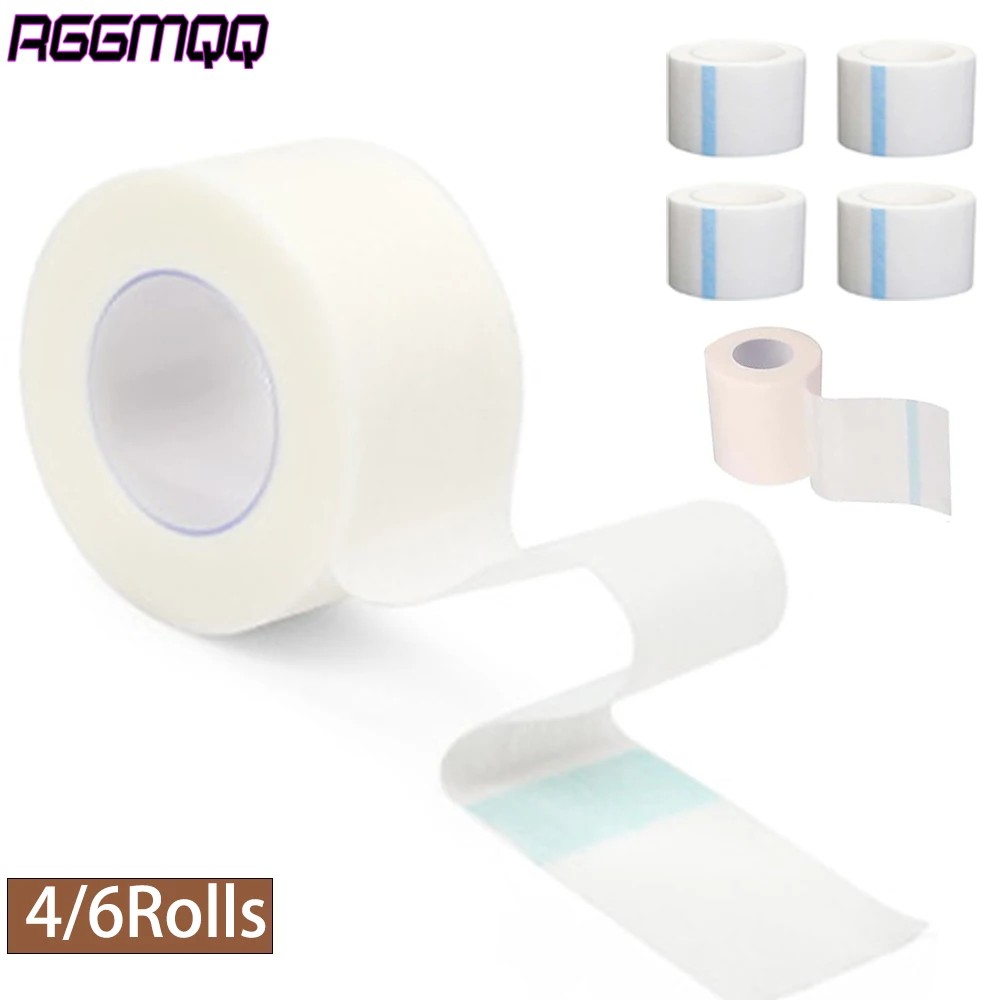 4/6 Rolls Flexible Skin Tape Breathable Nose Tape Self Adhesive Gauze Tape for Wound Injuries Swelling Sports