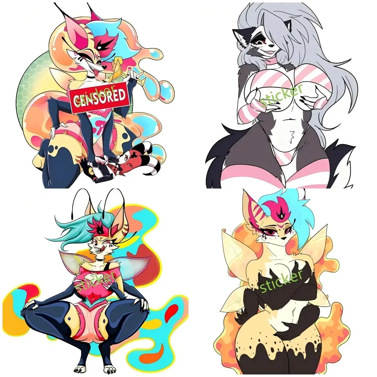 

Helluva Boss Loona Design Car Stickers Alluring Furry Girls Decals Waterproof Car Label Caravan
