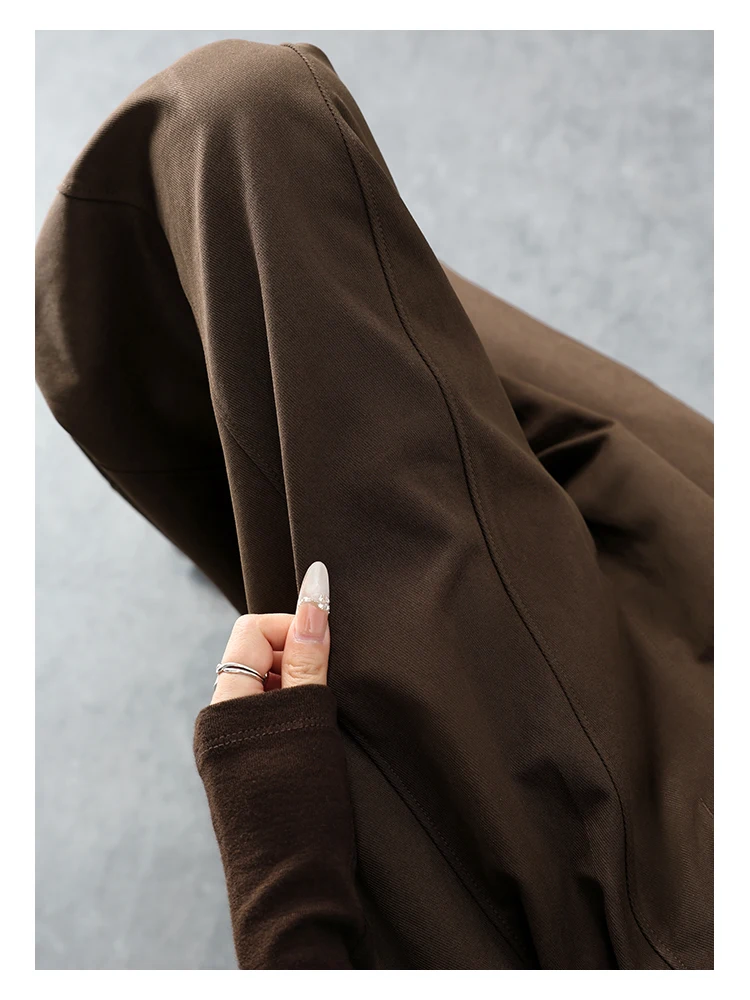 Harajuku Einfarbige Damen-Weitbein-Hose mit Hoher Taille, Übergroße Drapierte Jogginghose mit Elastischem Bund und Taschen für Herbst und Winter – Detail 13