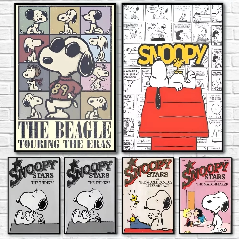 

Anime S-Snoopy Cute Cartoon Dog Poster Wall Art Printing Home Living Bed Room Bar Aesthetic Decor