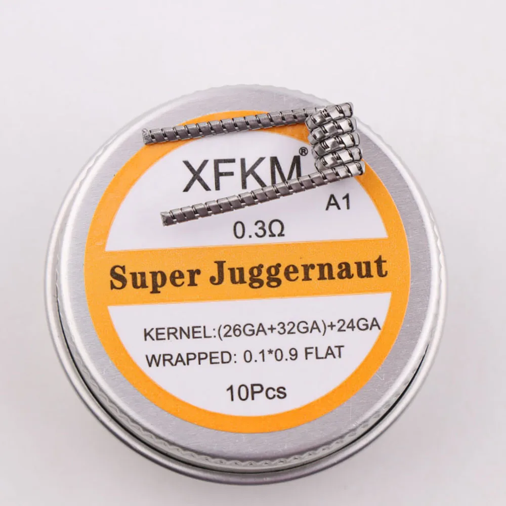 

XFKM 10pcs/box a1 staple fused clapton coil Seper juggernaut Clapton coil Alien taiji super Clapton Heating Resistance rda coil