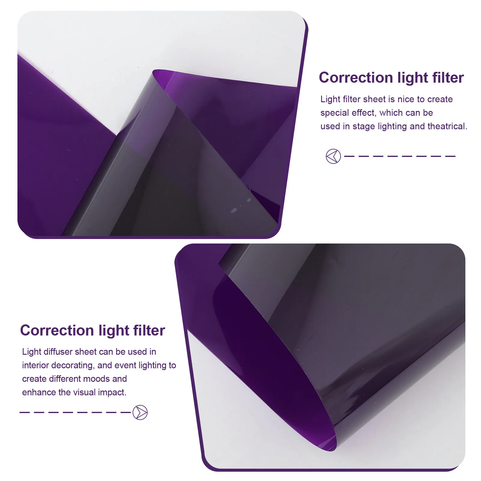 Professional Light Diffuser Film Color Gel Sheets High Transmission Pet Material for Videography Theatrical Events Bedroom Mood
