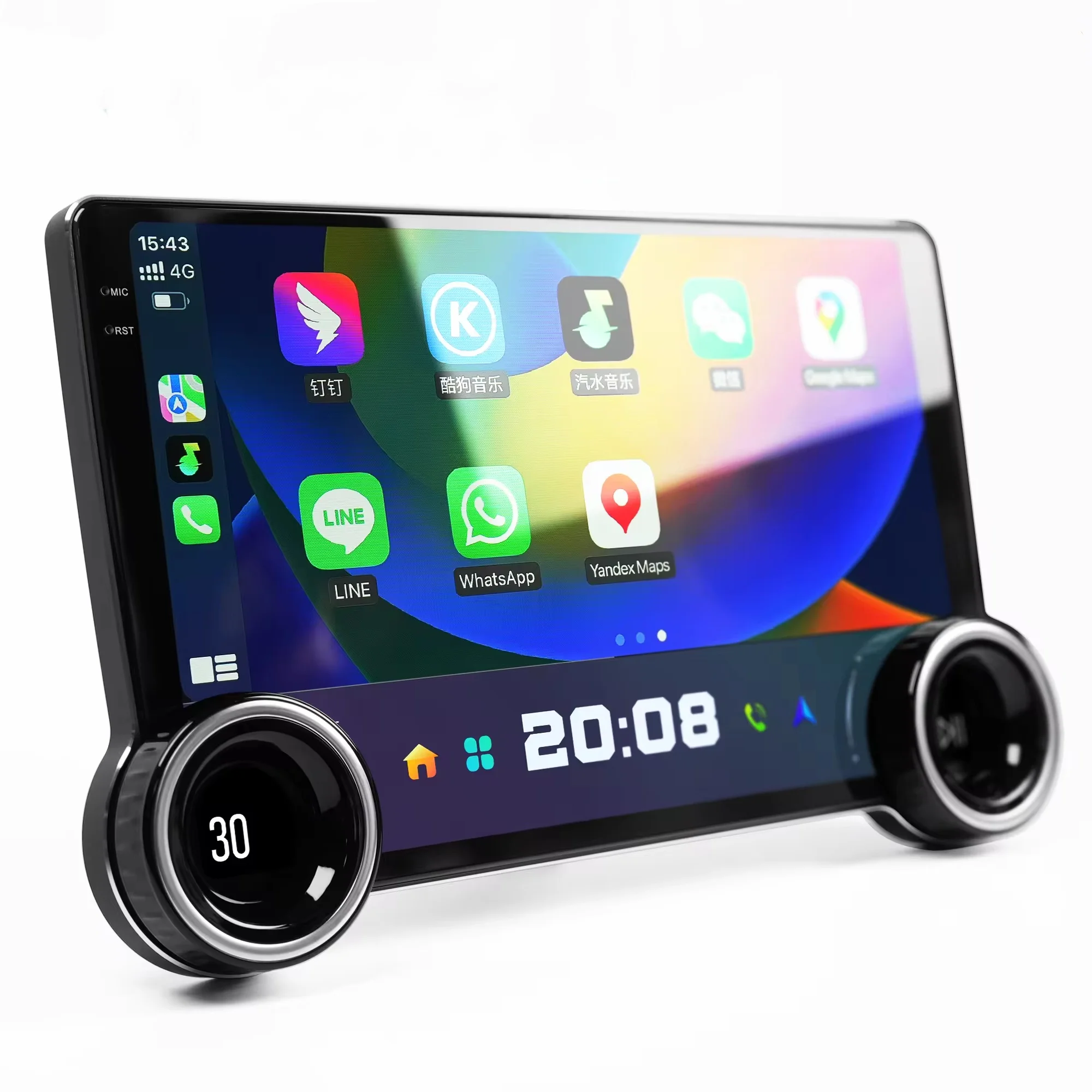 Car 10.1 Inch Double-knob DSP RDS Car Play Radio Stereo DVD Player GPS Navigation Head Unit Center Control Android Multimedia