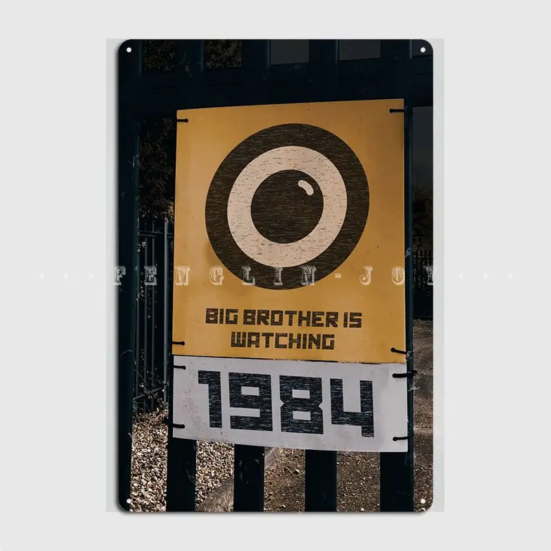 1984 Big Brother Metal Sign Wall Mural Party Plates Retro Tin Sign Poster