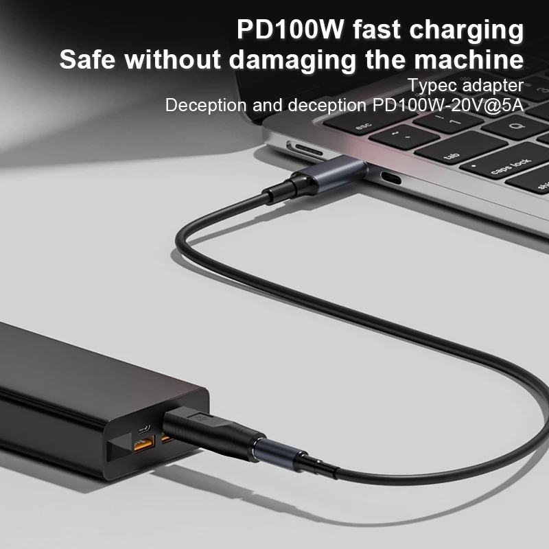 Type-C To DC PD 100w Fast Charging Adapter For Laptop For Lenovo Notebook For Power Tool Remote Control Toys Car Vacuum Cleaner