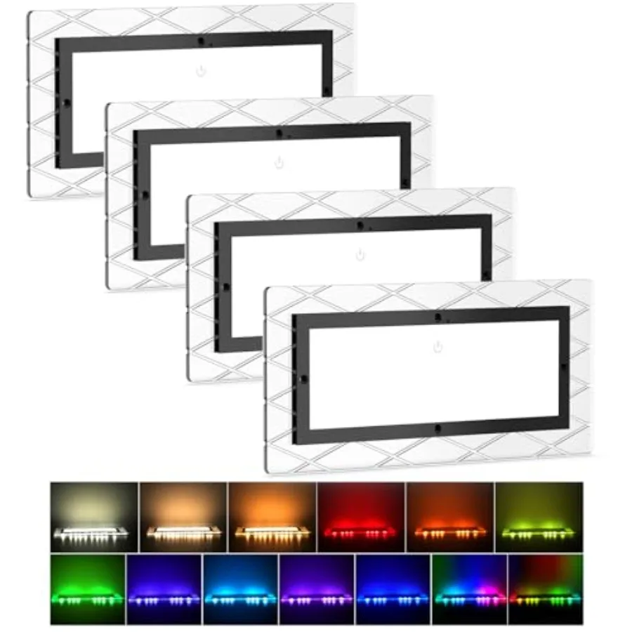 

Upgrade 1800LM Bright LED RV Light Interior 3 Color Temperatures 8 Multi-Color Side Lights RV Ceiling Dome Lights for RV Camper