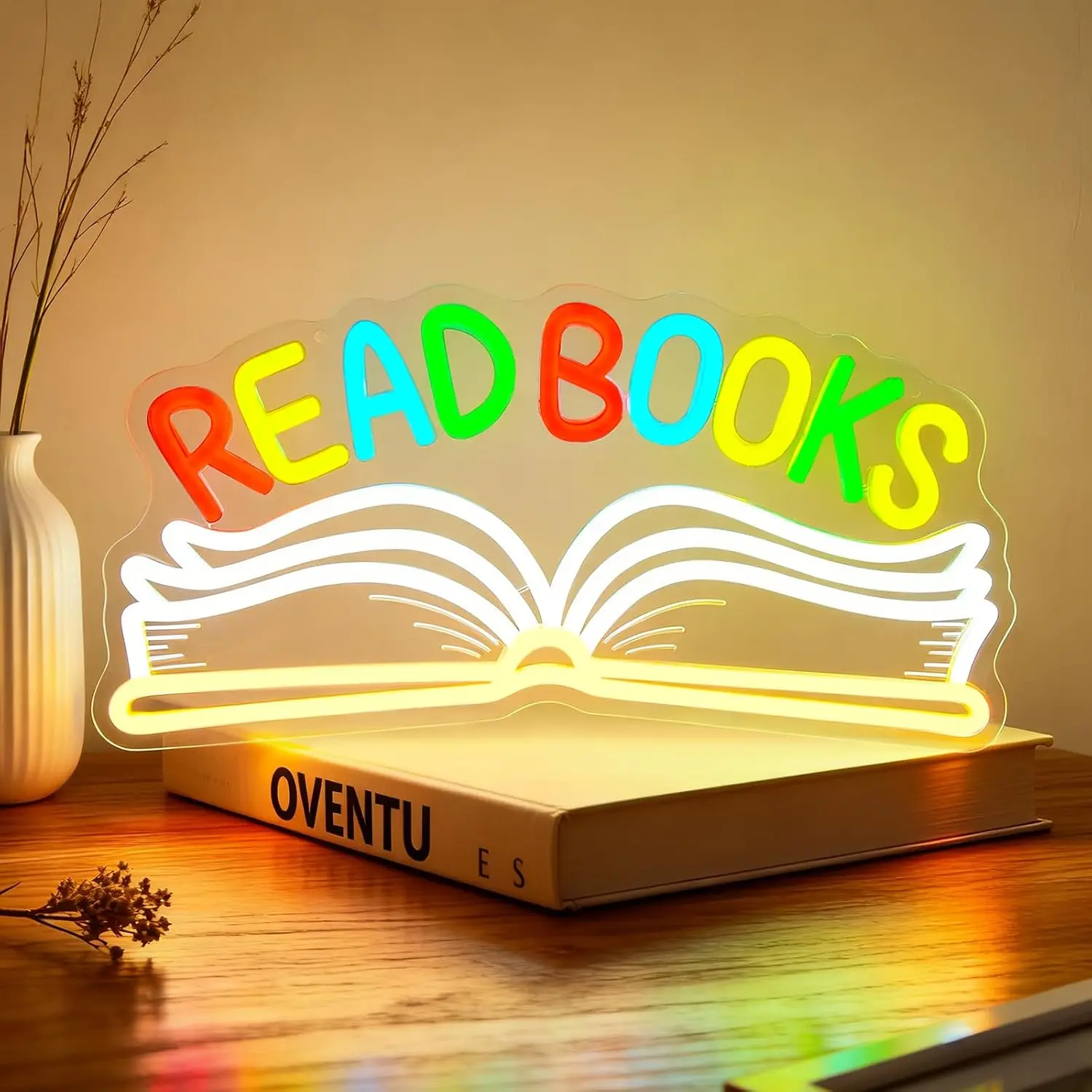 読書用ledネオンサインusbウォールライトブックネオンランプ書店図書館読書コーナー勉強部屋寝室壁飾り誕生日プレゼント