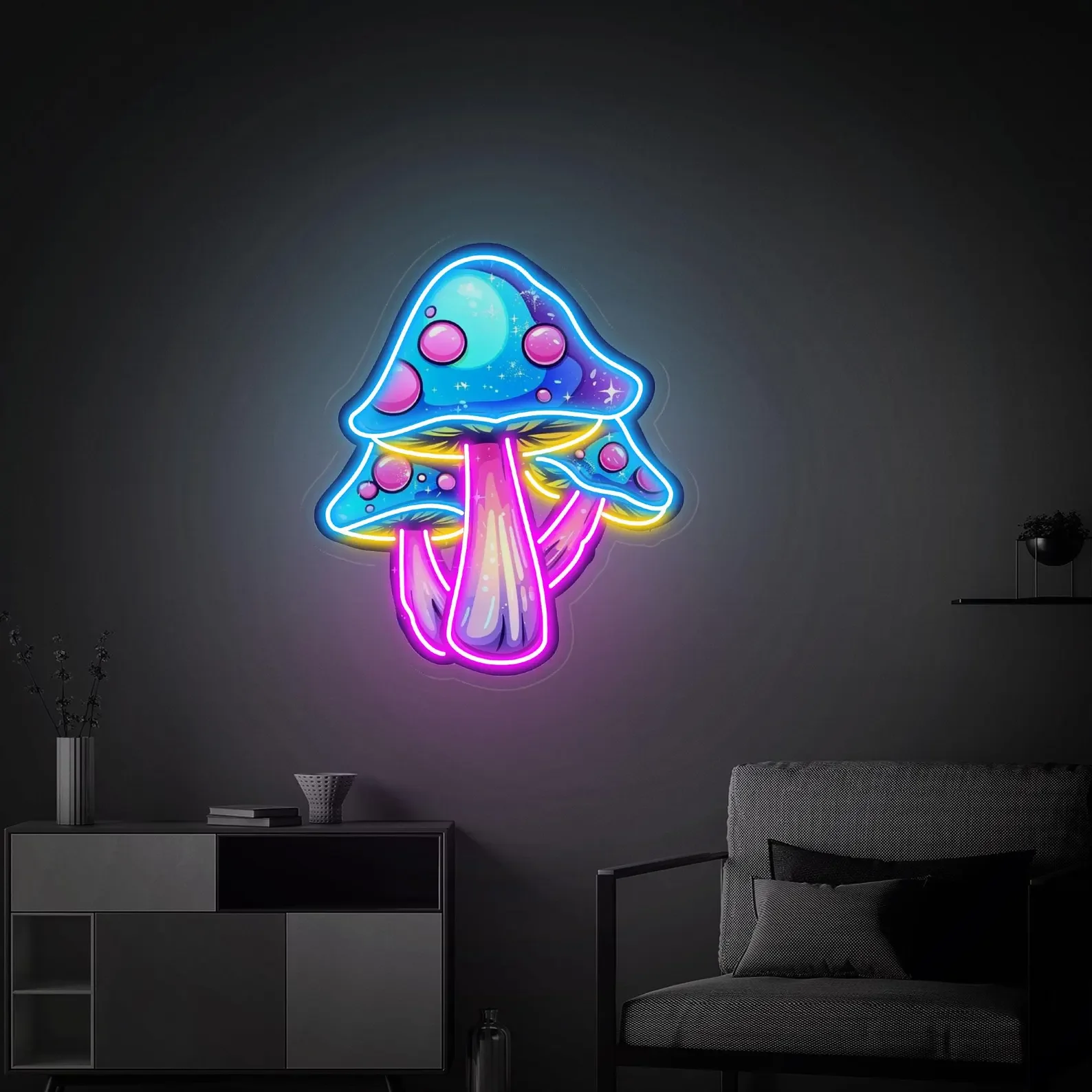 

Mushroom Pop Art Neon Sign ,Acrylic Artwork, Mushroom Neon Sign, Home Bedroom Wall Decor, Personalized Gifts