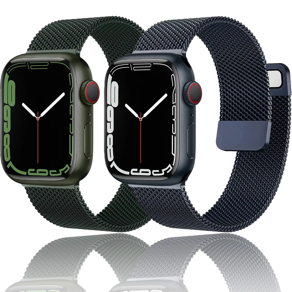 

Milanese Strap for Apple Watch Ultra 49mm 10 42mm 46mm 9 8 7 45mm 41mm Magnetic Comfortable Band for Iwatch 6 5 SE Replaceable