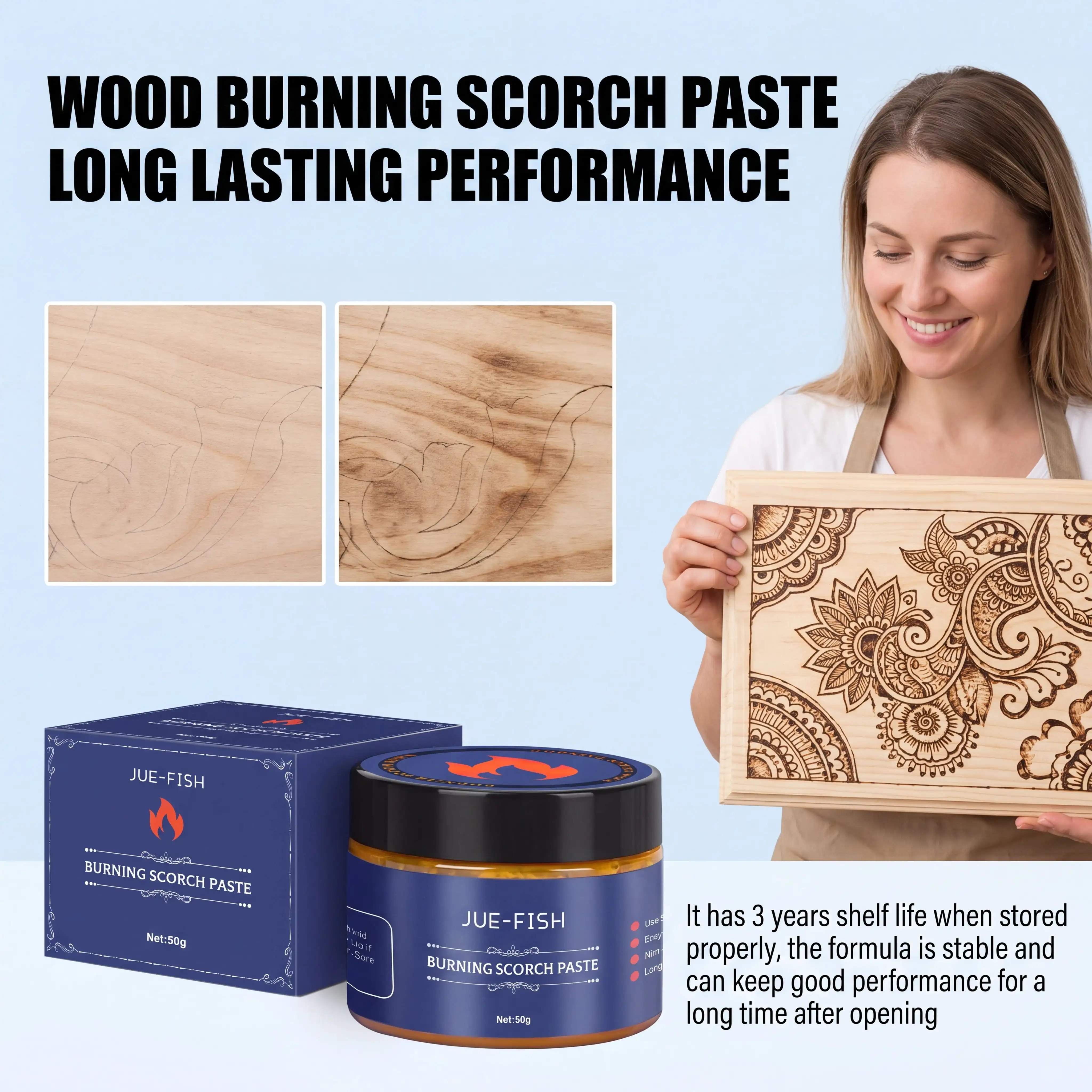 1/2/3 Pcs Safe Non Toxic Wood Burning Paste Creative Pyrography Material For Leather Canvas Paper Smooth Wood Burning Gel Solid