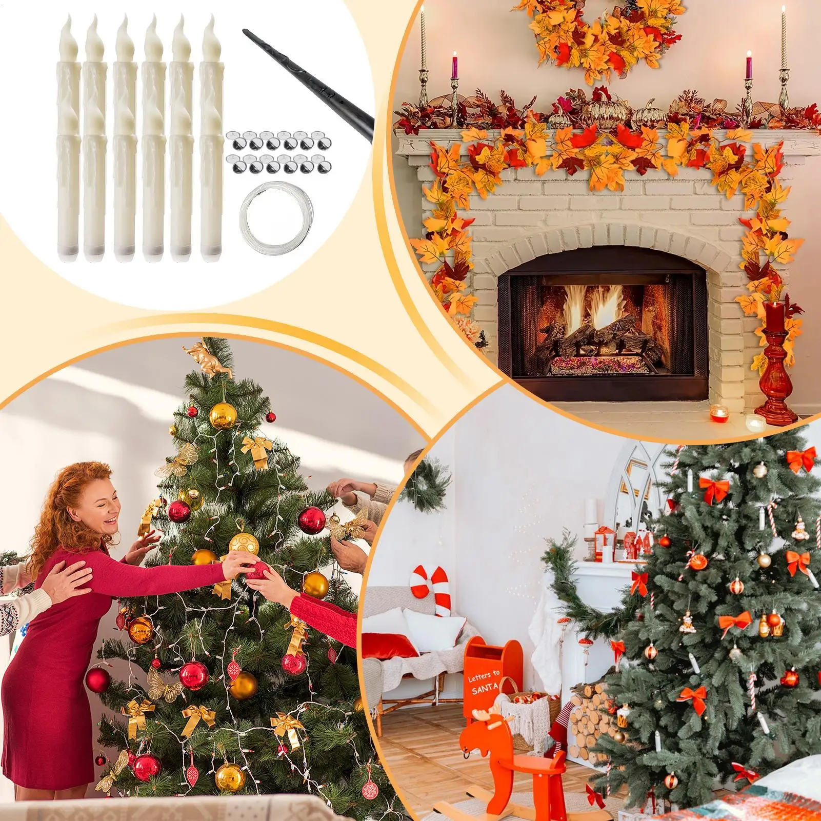 Flameless Floating Candles Floating Candles With Remote Flickering LED Lanterns With Fish String Hook For Christmas Birthday