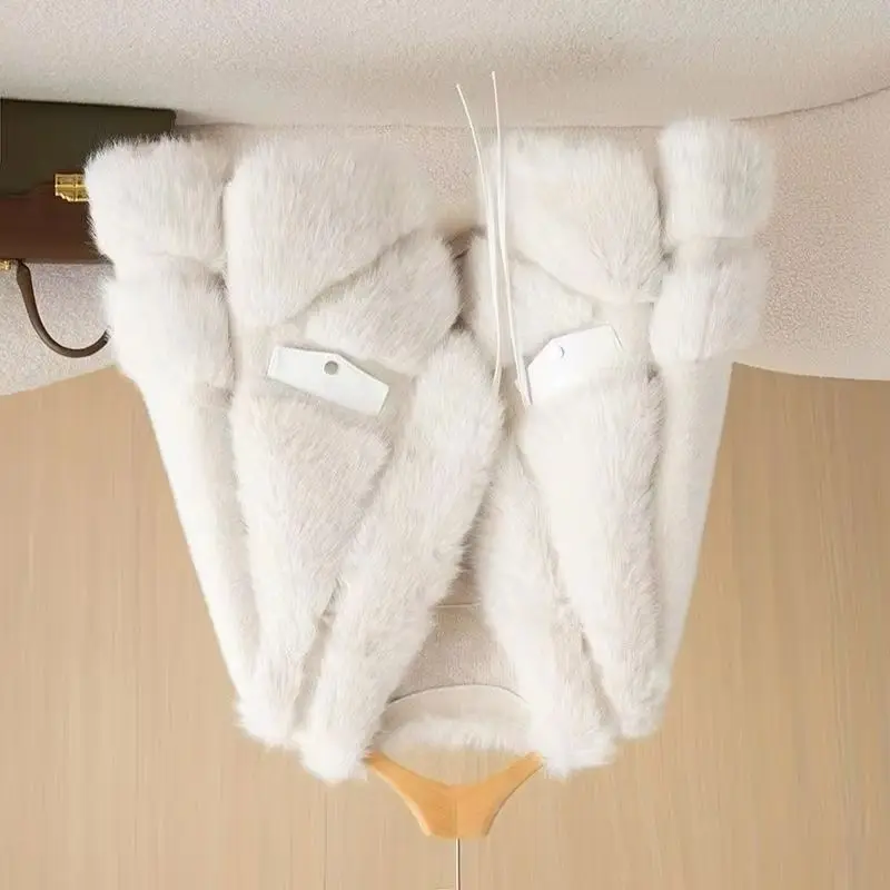 

2026 Winter New Fashion Youthful Faux Fur Top with Fur Large Neckline Cross-border Solid Color Thickened Warm Coat for Women