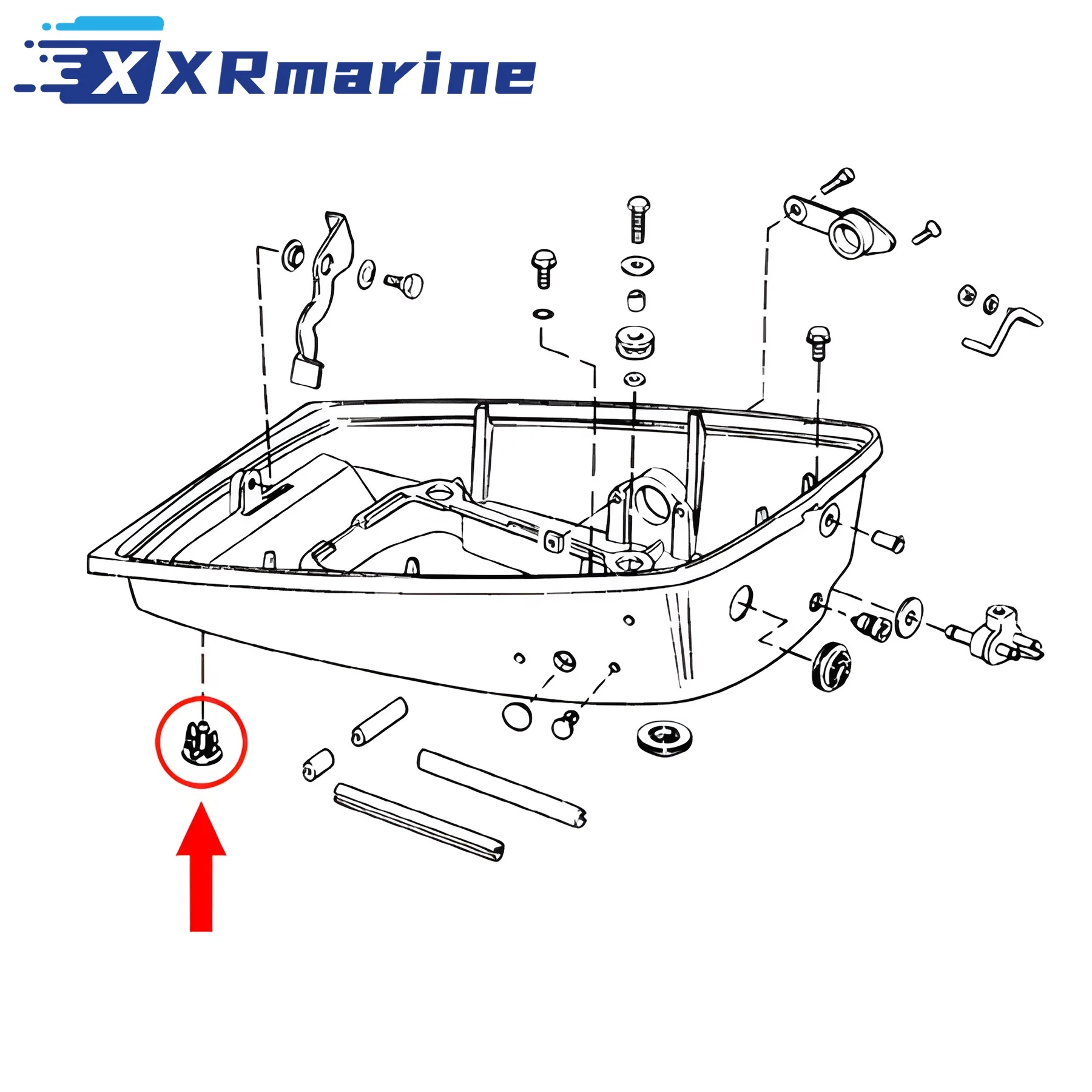 Lower Motor Cover Water Spray Nipple 321885 for Johnson Evinrude OMC 6 - 235 HP Outboard Engine Models 0321885