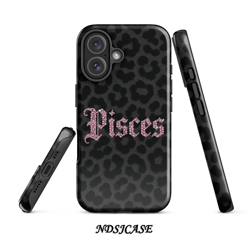 

Luxury Love Pisces Phone Case for iPhone 17 16 15 14 13 12 11 Pro Max Air Plus Luxury Double-layer Back Cover