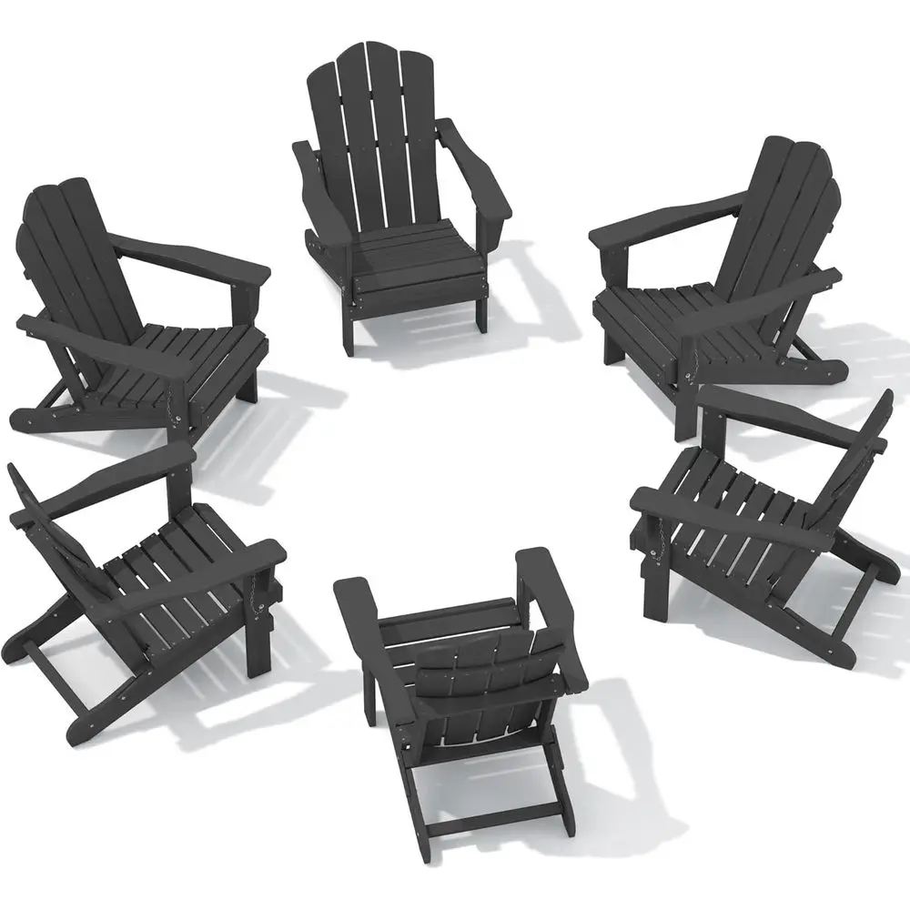 

All-Weather HDPE Adirondack Chair Set of 6, Grey