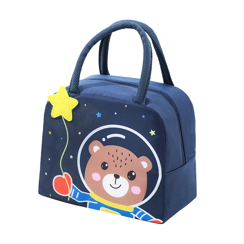 Cute Cartoon Lunch Bag Portable Insulated Thermal Lunch Box Picnic Supplies Fresh Cooler Pouch for Student Children Food Handbag