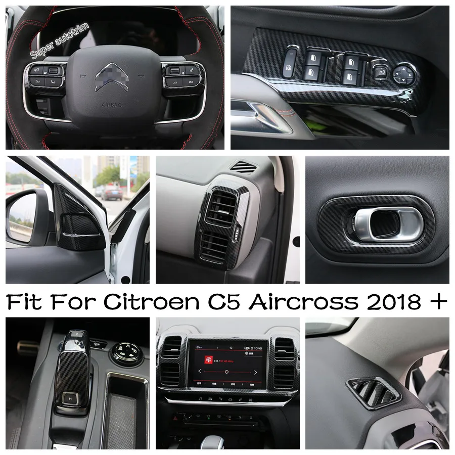 Dashboard Side Air AC Outlet Vent / Steering Wheel / Gear Shift Panel Cover Trim Accessories For Citroen C5 Aircross 2018 - 2024