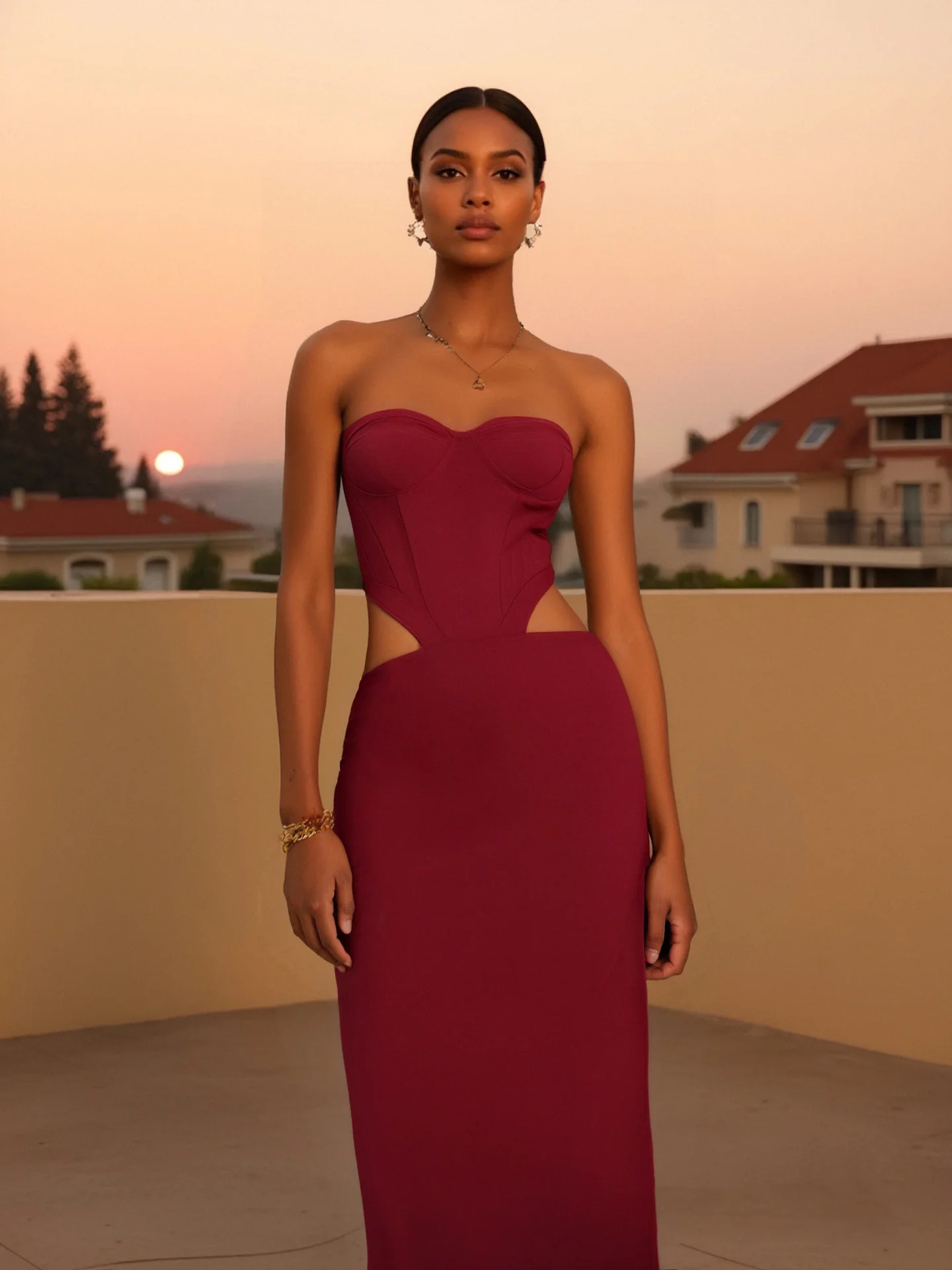 2025 feminino celebridade sexy fora do ombro cortar claret maxi vestido longo elegante festa à noite clube vestido